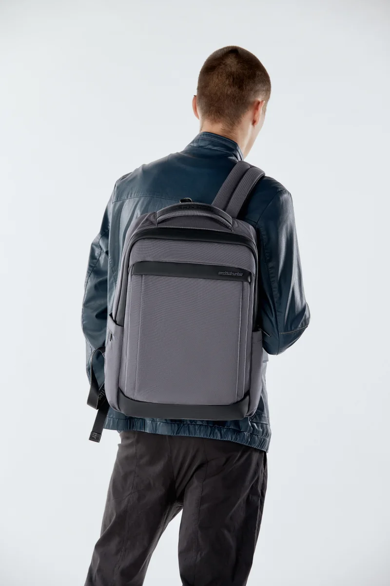 ARCTIC HUNTER Grey Durable Laptop Bag Light Weight Water Resistant with USB Jack Travel Backpack with Separate Laptop Compartment for Unisex B00478 Grey  | Best Price UAE